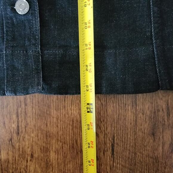 Chaps Denim Pencil Skirt Womens 14 Black Stretch Jean Western Cowgirl Nautical - Picture 5 of 12